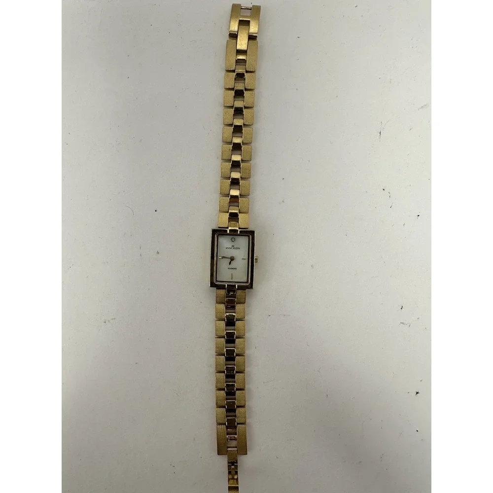 Anne Klein Diamond 10/8512 New Battery Ladies MOP Tank‎ Watch 17MM 7